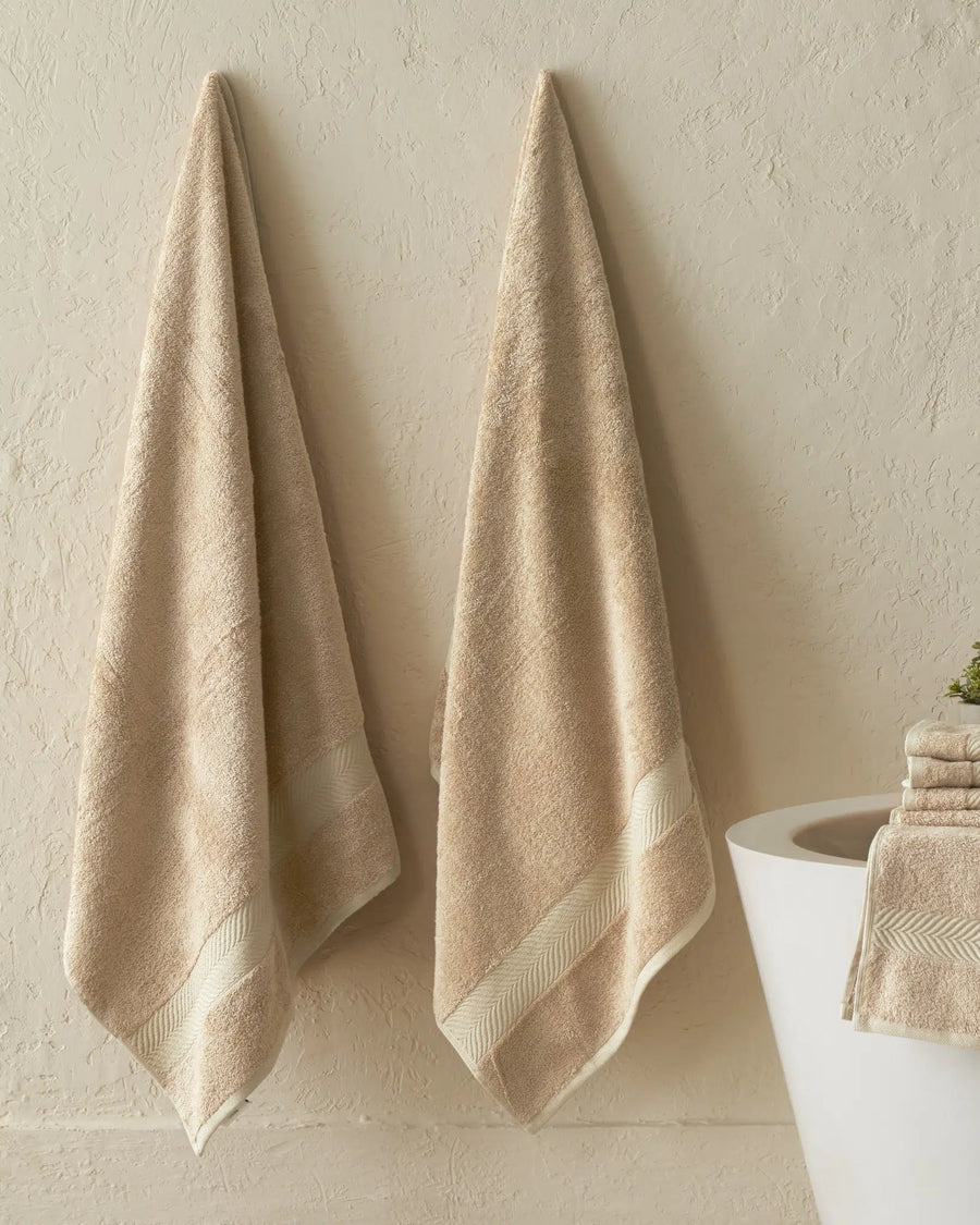 Muted Taupe 600GSM zero twist cotton-bamboo bath towel