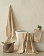 Muted Taupe 600GSM zero twist cotton-bamboo bath, hand and face towel collection