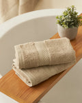 Muted Taupe 600GSM zero twist cotton-bamboo hand towel
