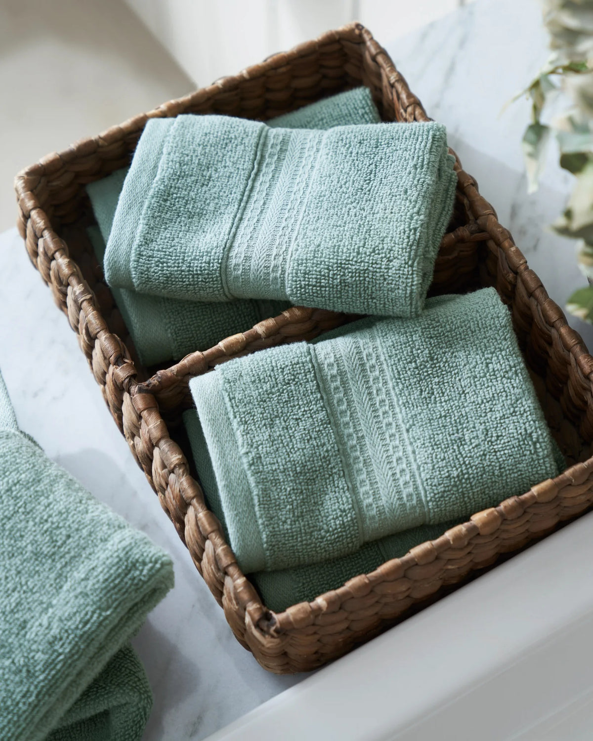 Sea Green 500GSM zero twist 100% cotton face towel