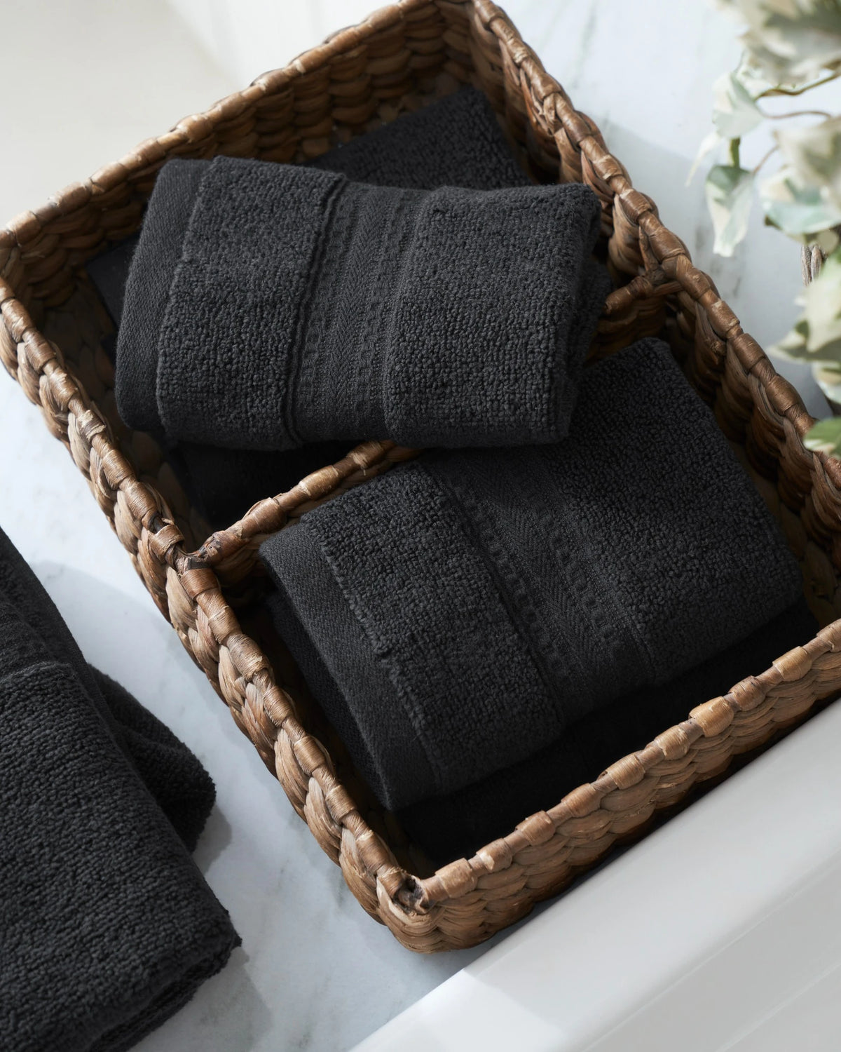 Z Black 500GSM zero twist 100% cotton face towel
